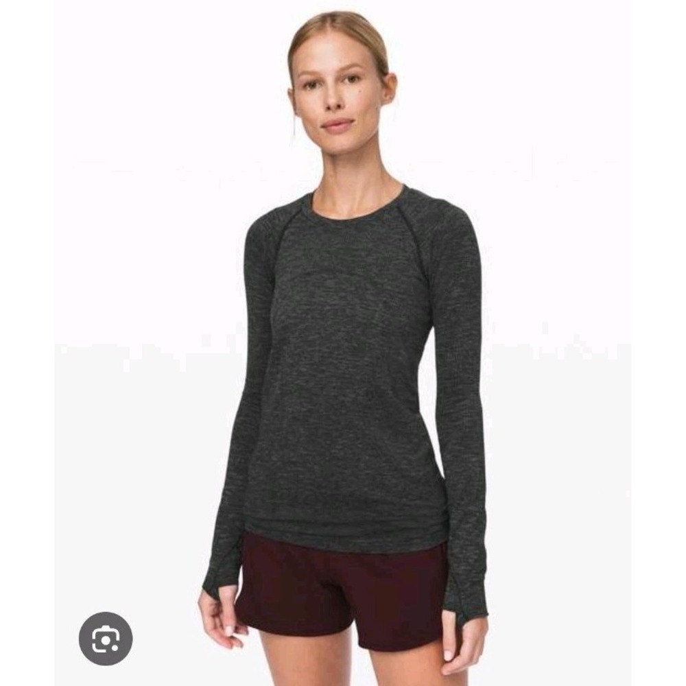 Lululemon Gray Swiftly Tech 2.0 Long Sleeve Fitted Athletic Stretch Shirt Size 6